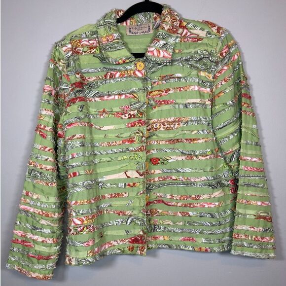 Lifestyle Petite Jackets & Blazers - vintage green button up jacket